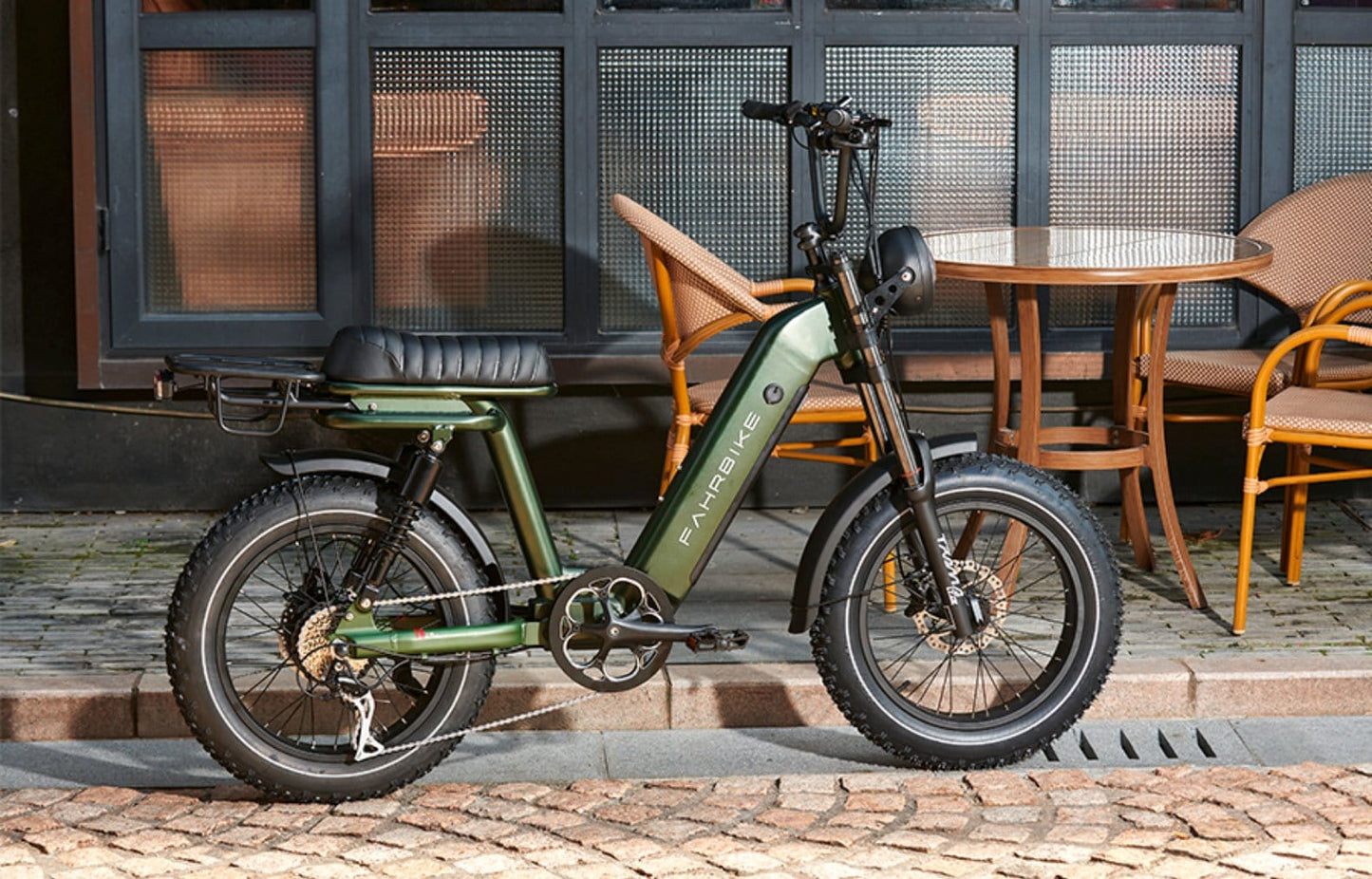 dark-green Moped-Style eBike Roadstar73 750W | Fahrbike eBikes
